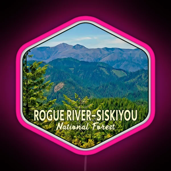 Rogue River Siskiyou National Forest Souvenir RGB Neon Sign