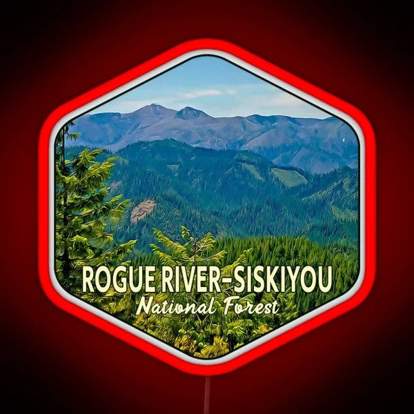 Rogue River Siskiyou National Forest Souvenir RGB Neon Sign