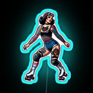 Roller Girl RGB Neon Sign