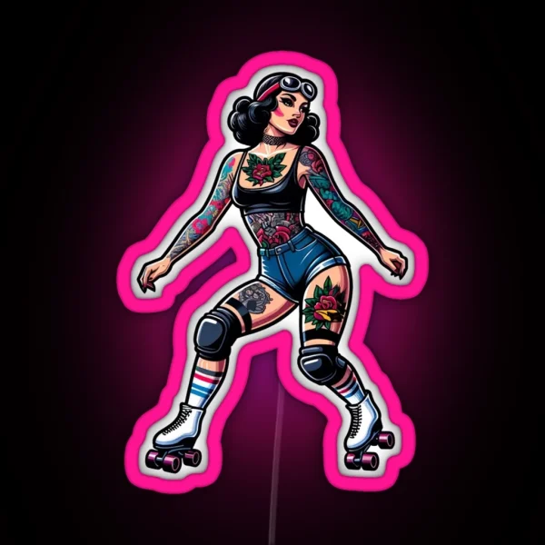 Roller Girl RGB Neon Sign