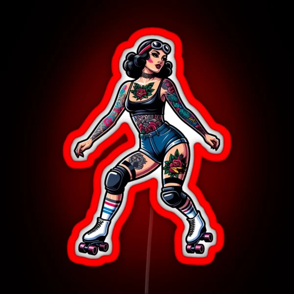 Roller Girl RGB Neon Sign