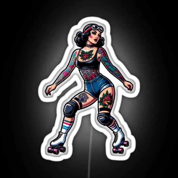 Roller Girl RGB Neon Sign