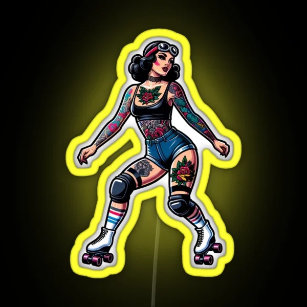 Roller Girl RGB Neon Sign