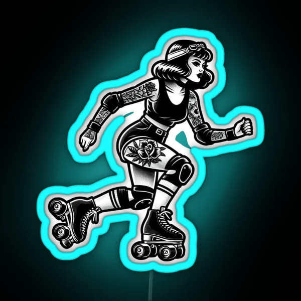 Roller Skate Girl RGB Neon Sign