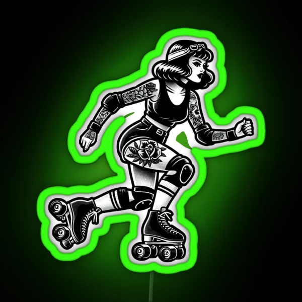 Roller Skate Girl RGB Neon Sign
