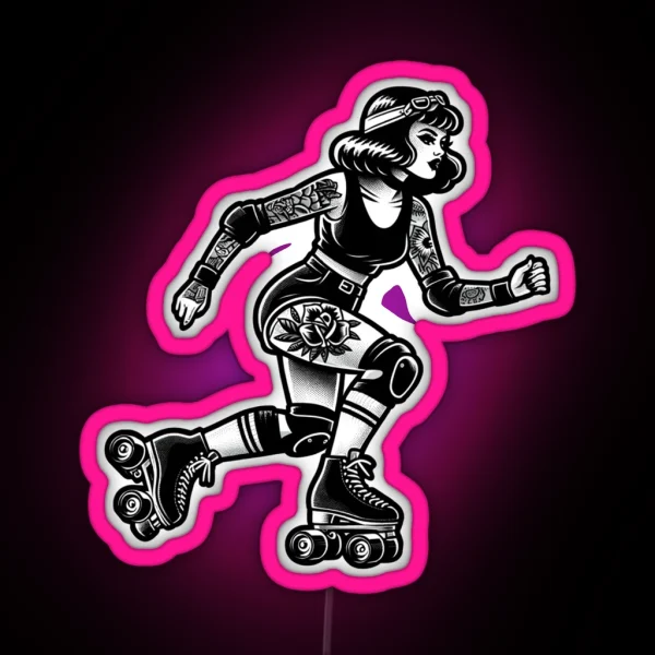Roller Skate Girl RGB Neon Sign