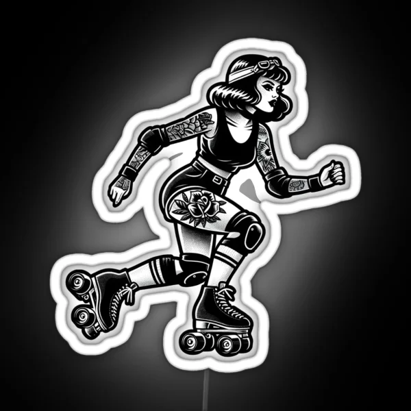 Roller Skate Girl RGB Neon Sign