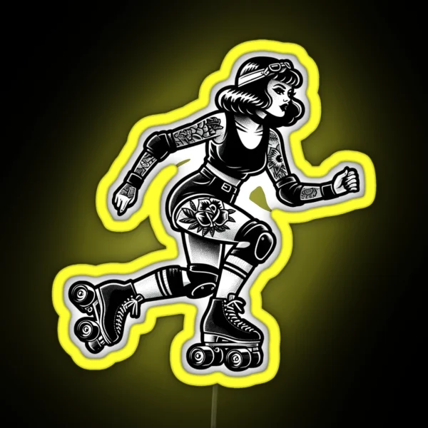 Roller Skate Girl RGB Neon Sign