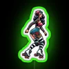 Rollerskater Pinup With Tattoos RGB Neon Sign - Image 4