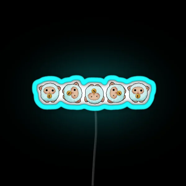 Roly Poly Sheep RGB Neon Sign
