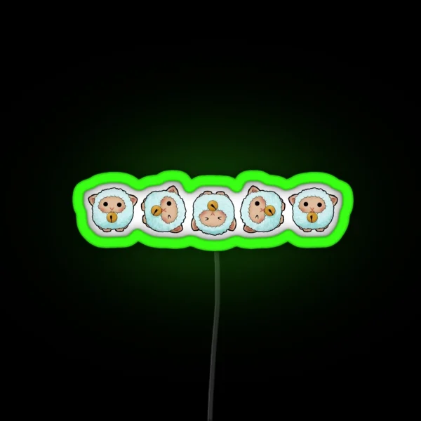 Roly Poly Sheep RGB Neon Sign