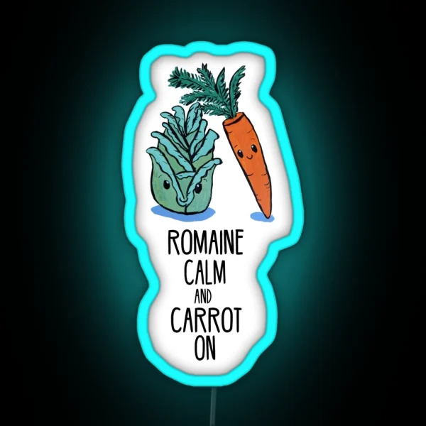 Romaine Calm And Carrot On Food Pun RGB Neon Sign