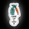 romaine lettuce carrot neon sign healthy eating pun stay calm and carrot on rgb white background