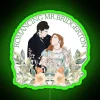 neon sign reading 'romancing mr bridgerton' - a romance novel featuring mr darcy