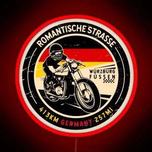 Romantische Strasse Germany Motorcycle RGB Neon Sign