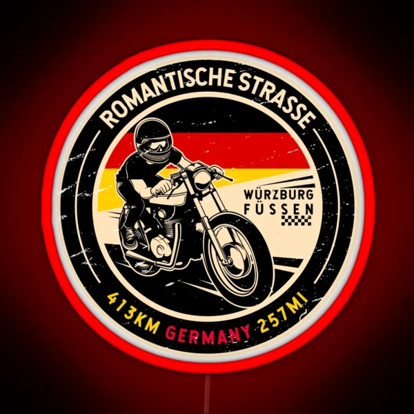 Romantische Strasse Germany Motorcycle RGB Neon Sign