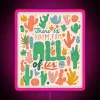 RGB Neon Sign Displaying "Room For All" in Pink Color