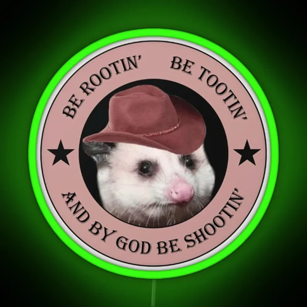 Rootin Tootin Rootin Tootin Possum Cowboy 01 RGB Neon Sign