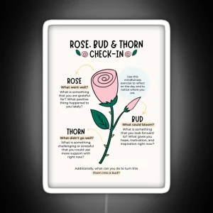 Rose Bud And Thorn Check In RGB Neon Sign