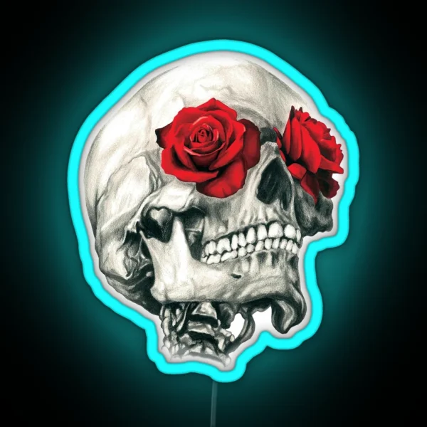 Rose Eye Skull RGB Neon Sign