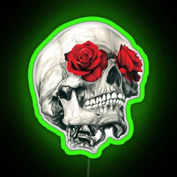 Rose Eye Skull RGB Neon Sign