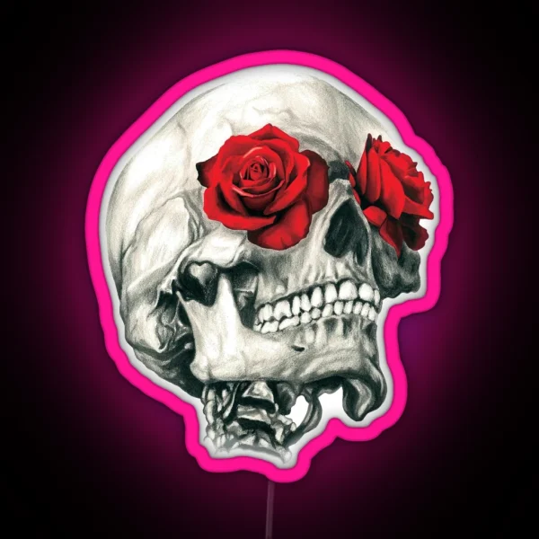 Rose Eye Skull RGB Neon Sign