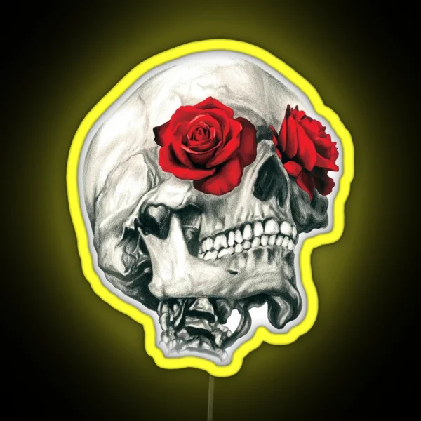 Rose Eye Skull RGB Neon Sign