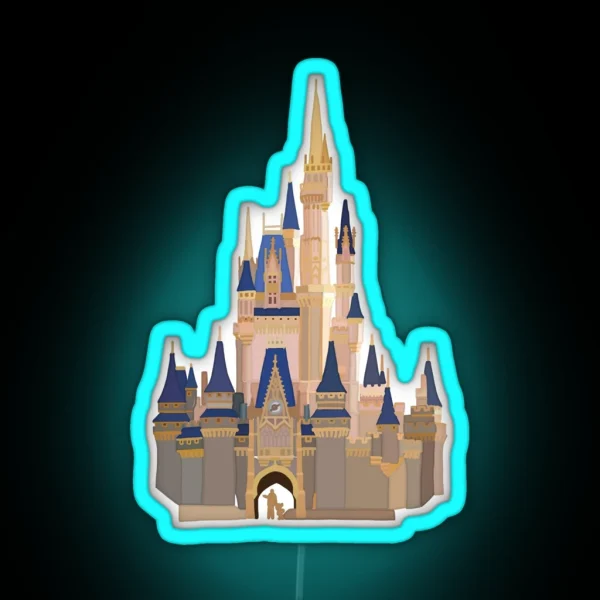 Rose Gold Castle RGB Neon Sign