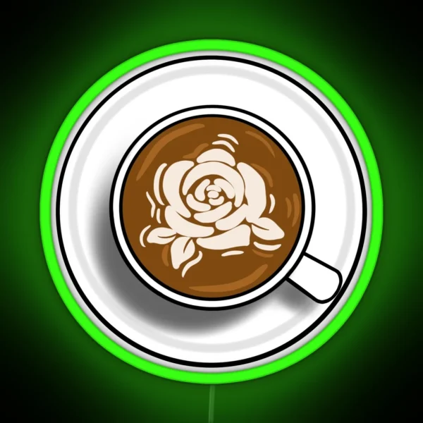 Rose Latte Art RGB Neon Sign