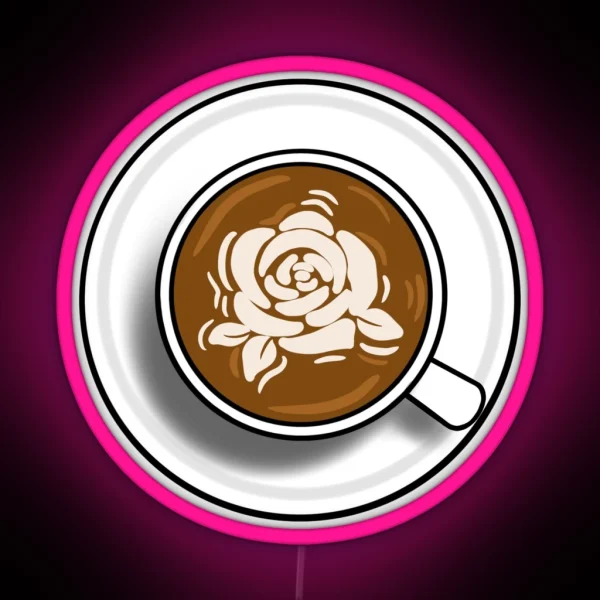 Rose Latte Art RGB Neon Sign