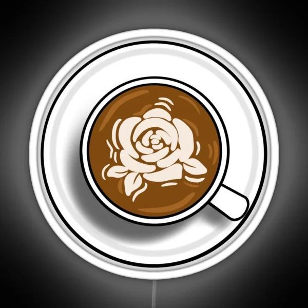 Rose Latte Art RGB Neon Sign