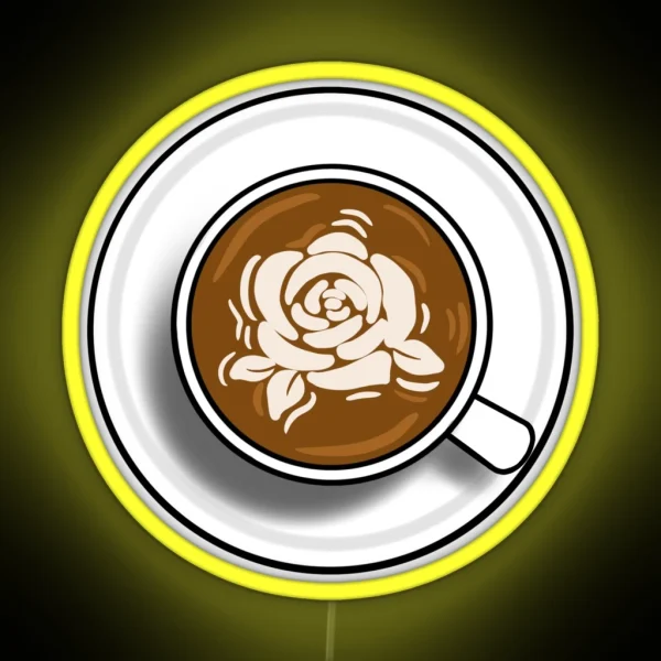 Rose Latte Art RGB Neon Sign