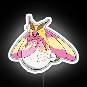 Rosy Maple Moth And Lightbulb RGB Neon Sign