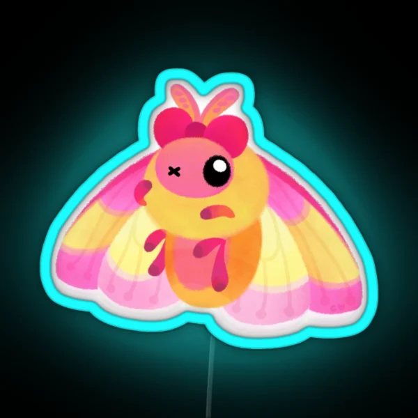 Rosy Maple Moth RGB Neon Sign