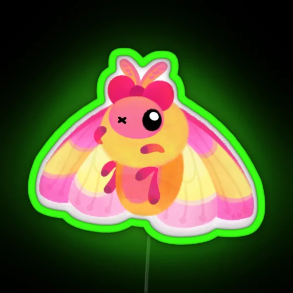 Rosy Maple Moth RGB Neon Sign