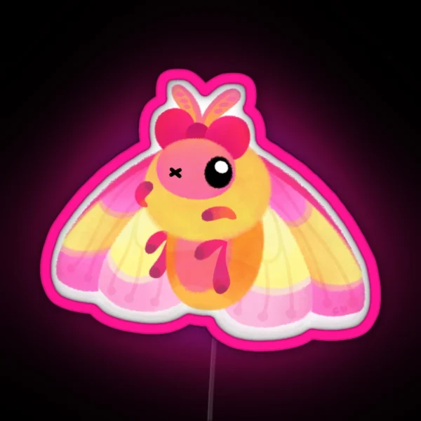 Rosy Maple Moth RGB Neon Sign