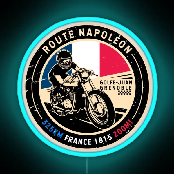 Route Napoleon France Motorcycle RGB Neon Sign
