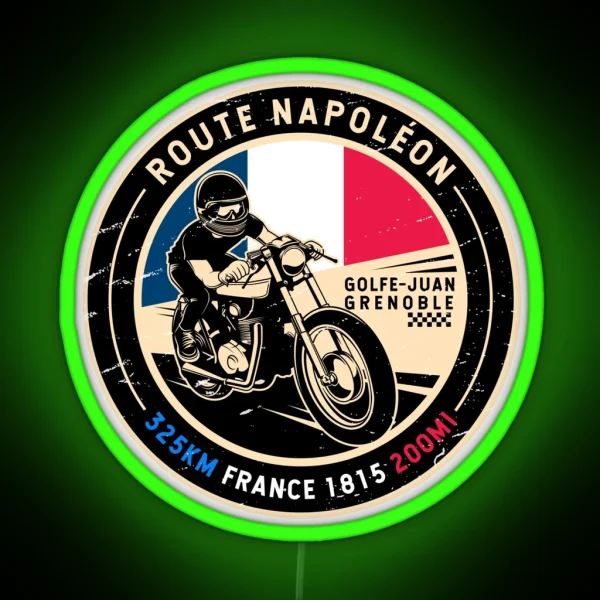 Route Napoleon France Motorcycle RGB Neon Sign