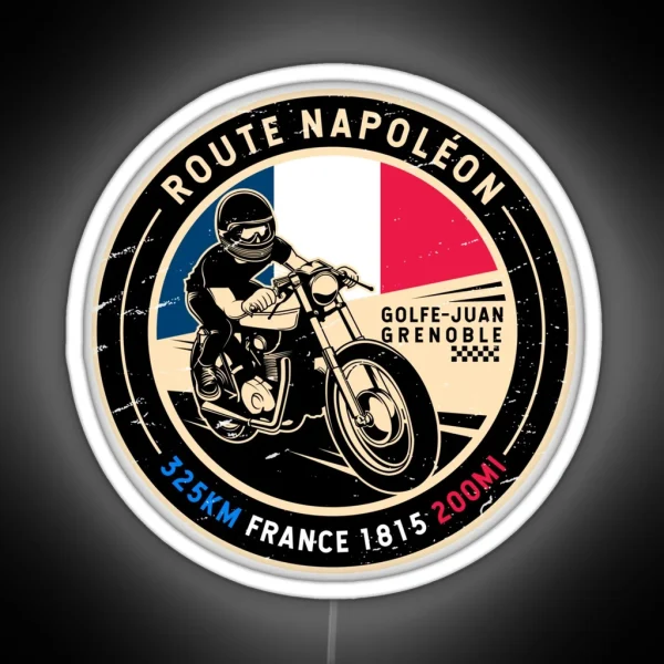 Route Napoleon France Motorcycle RGB Neon Sign