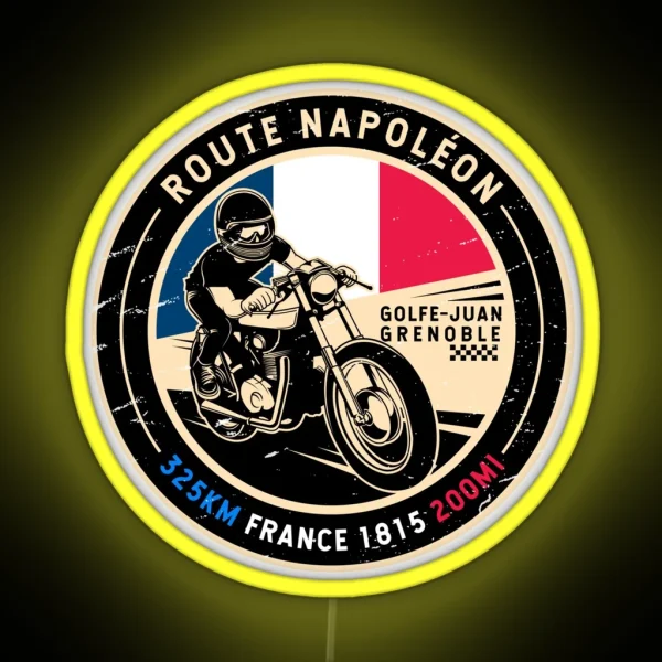 Route Napoleon France Motorcycle RGB Neon Sign