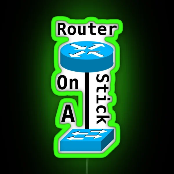 Router On A Stick RGB Neon Sign