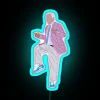 roy williams dancing neon rgb light blue sign