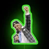 roy williams fist pump neon sign rgb green