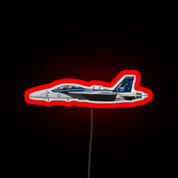 Royal Australian Air Force E A 18G Growler Digital RGB Neon Sign