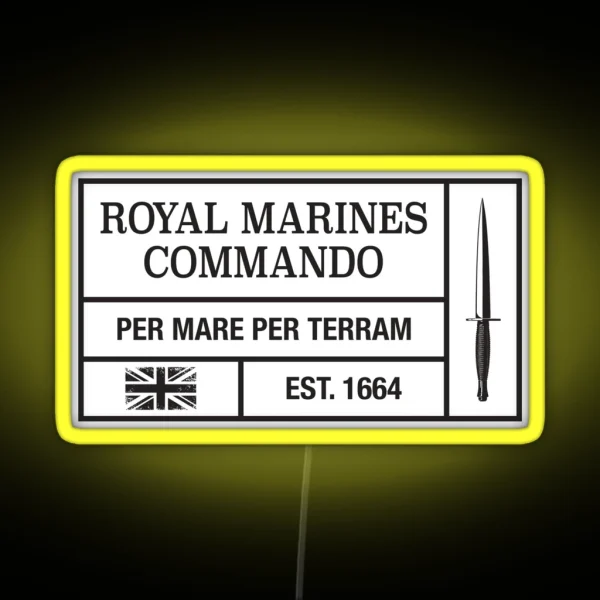 Royal Marines Commando Moto Per Mare Per Terram RGB Neon Sign