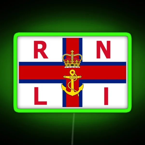 Royal National Lifeboat Institution Flag RGB Neon Sign