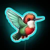 Ruby-Throated Hummingbird Kawaii US Bird Inspired Art LED RGB Neon Sign Blue