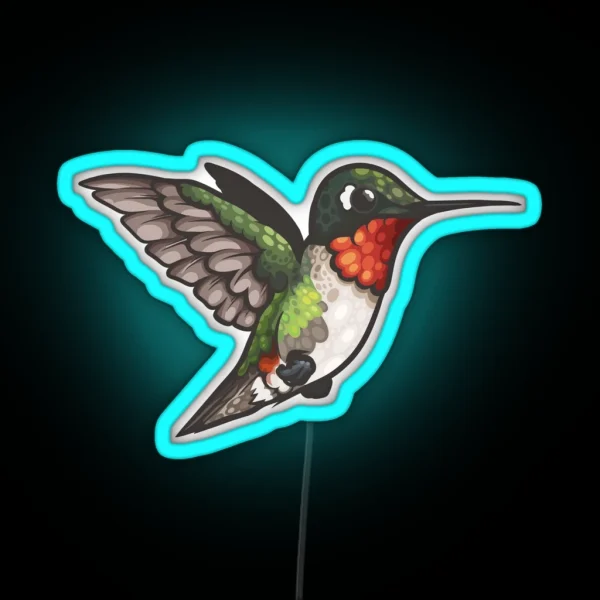 Ruby Throated Hummingbird RGB Neon Sign