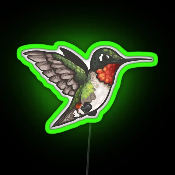 Ruby Throated Hummingbird RGB Neon Sign
