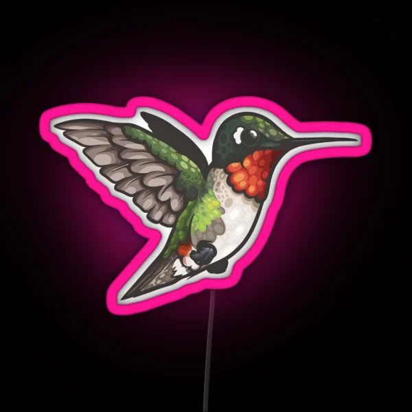 Ruby Throated Hummingbird RGB Neon Sign